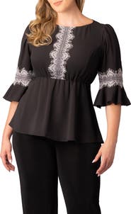 Kiyonna Chateau Lace Peplum Top
