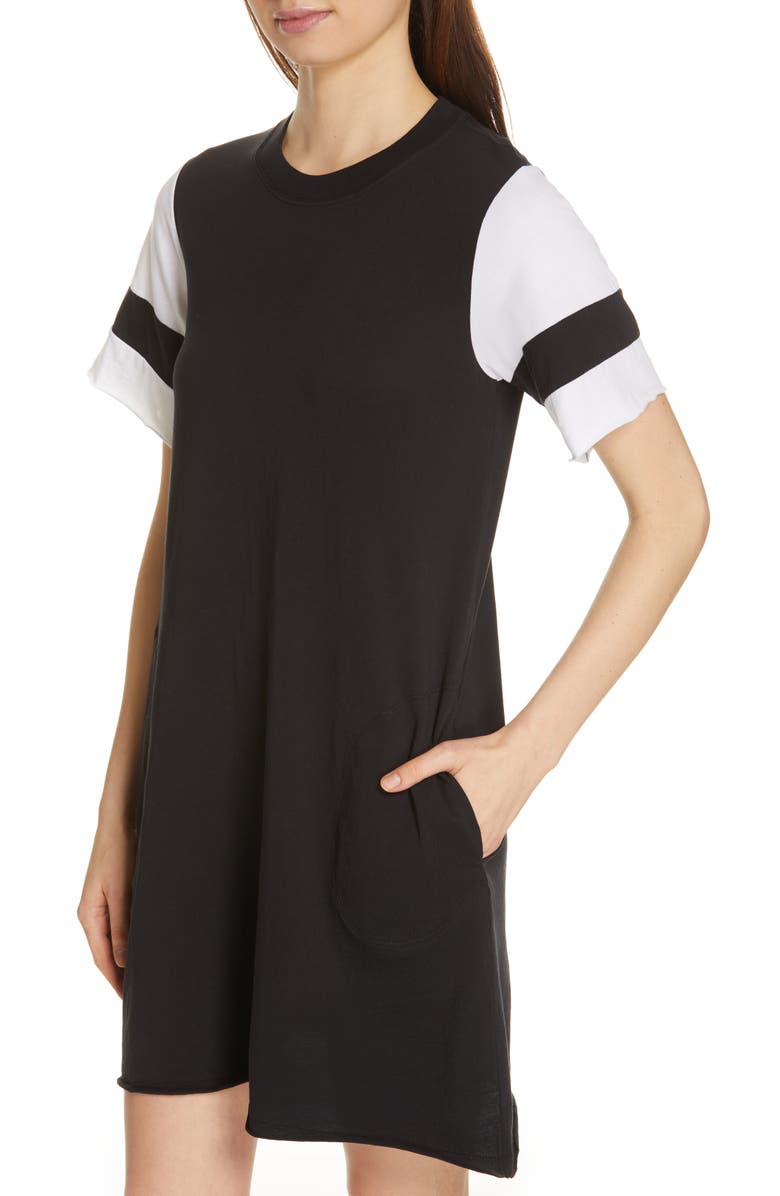 ATM Anthony Thomas Melillo Stripe Sleeve Jersey T-Shirt Dress, Alternate, color,