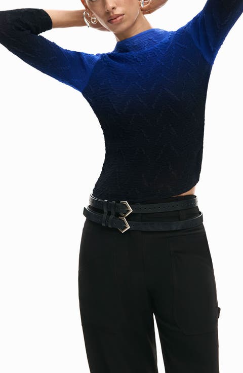 Ombré Texture Knit Top