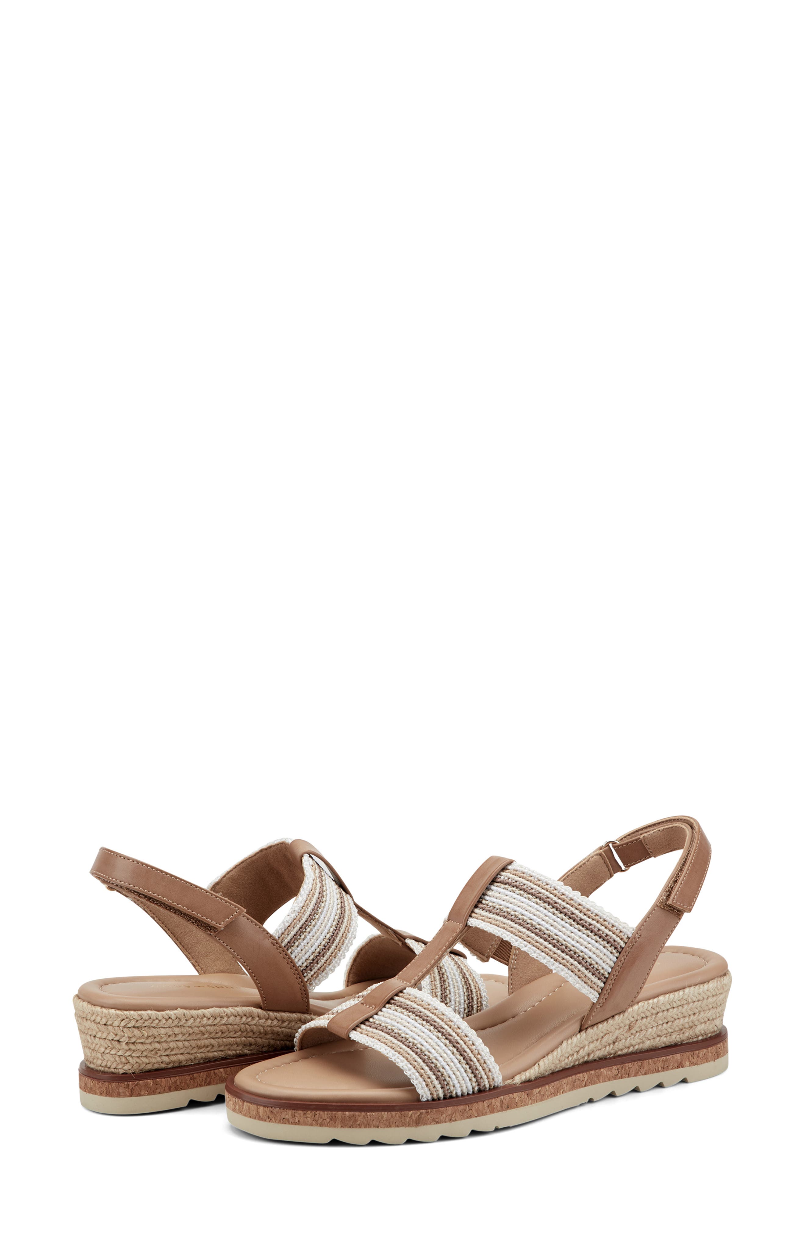 Selene Wedge Sandal, Alternate, color, DARK NATURAL