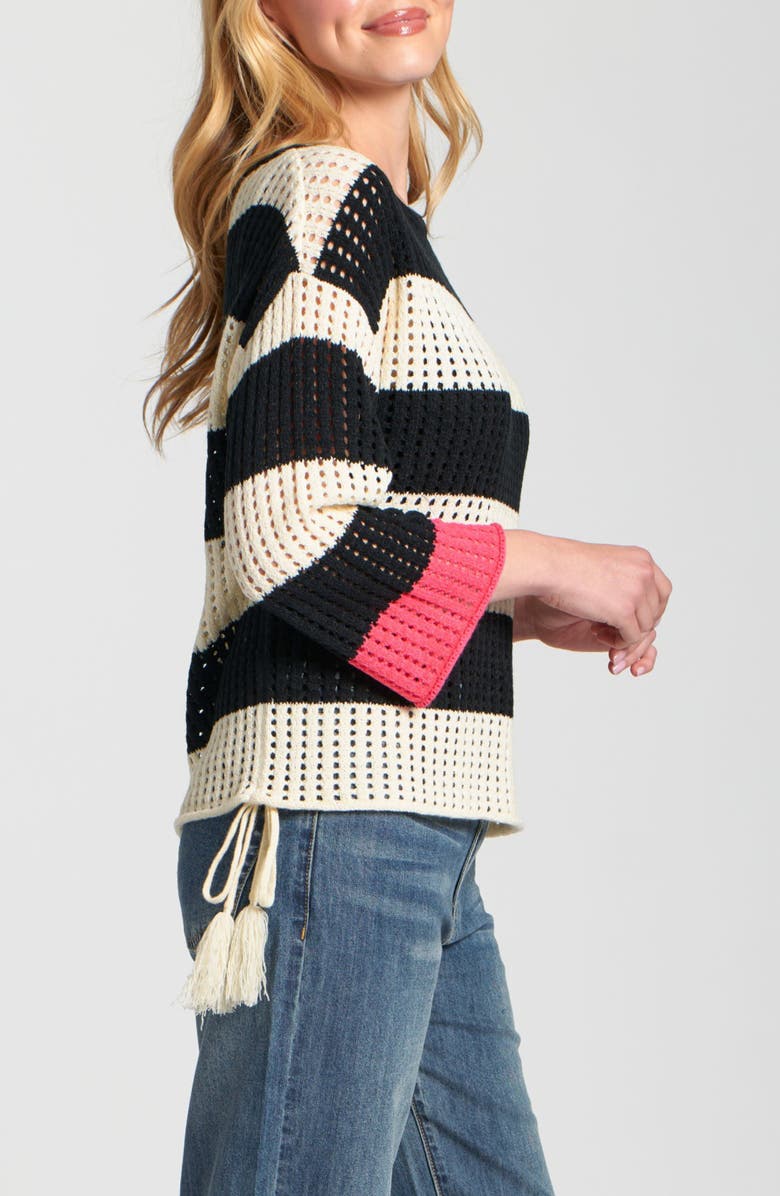 APNY Stripe Open Stitch Sweater, Alternate, color, Black Multi