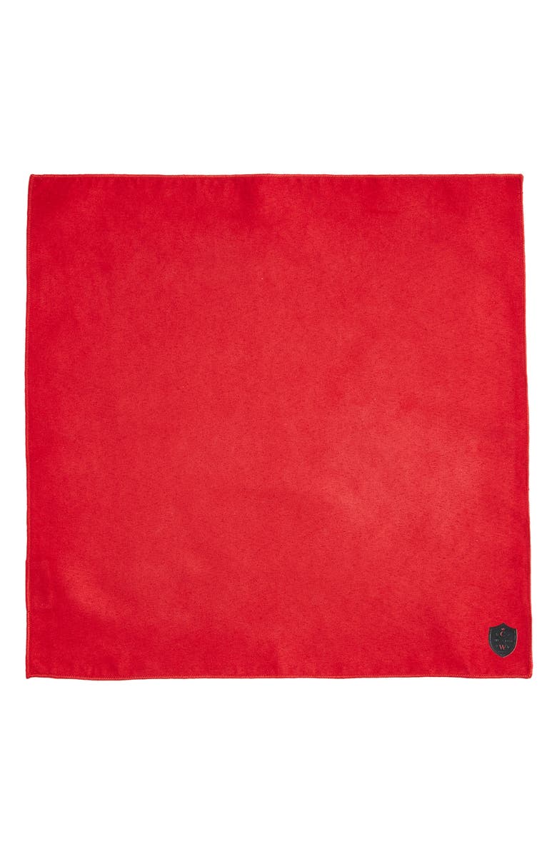 CLIFTON WILSON Red Cotton Pocket Square, Alternate, color, Red