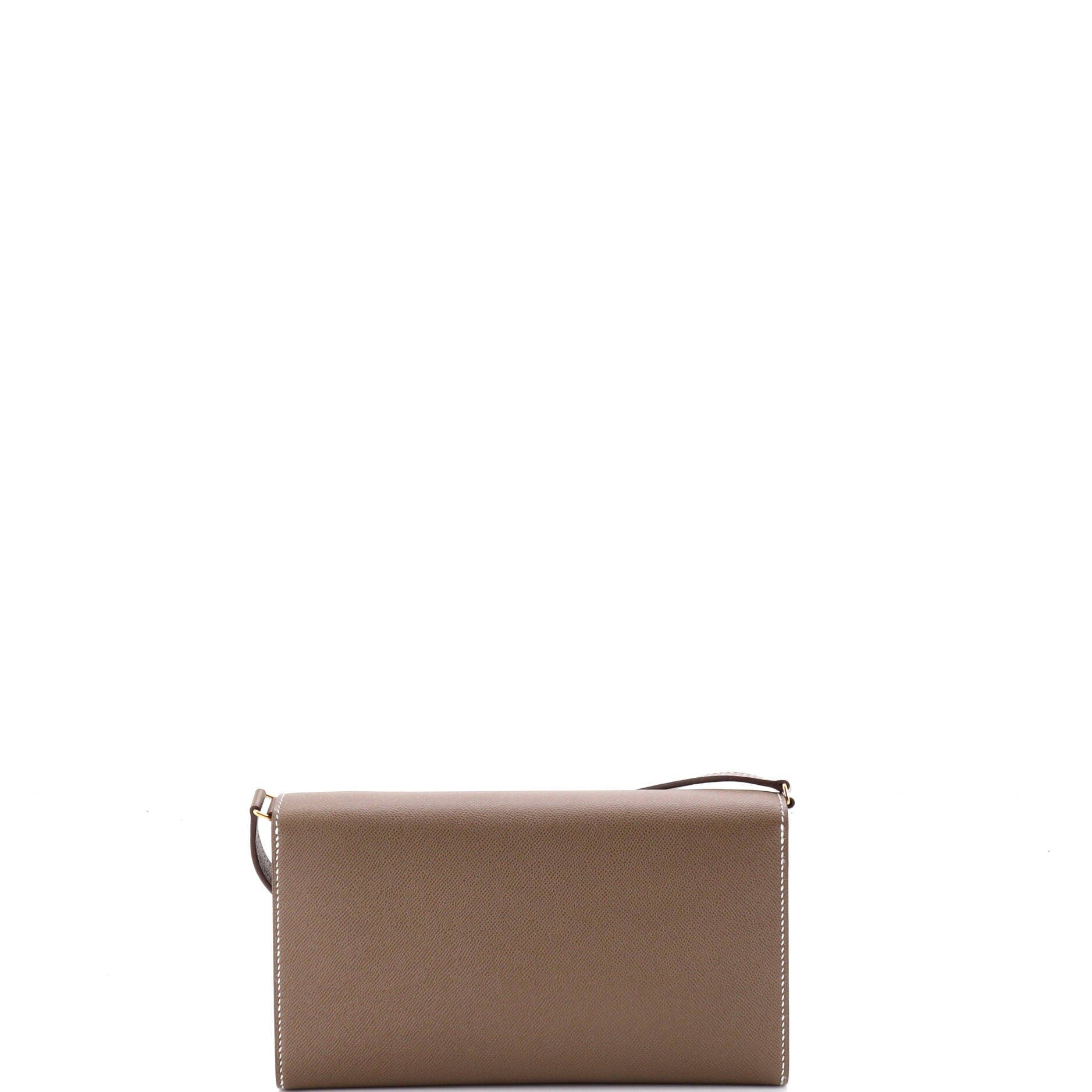 Pre-Owned Hermes Charniere To Go Pouch Madame, Alternate, color, Etoupe