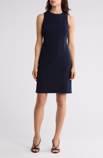 ELIZA J ELIZA J SLEEVELESS SCALLOPED SHIFT DRESS
