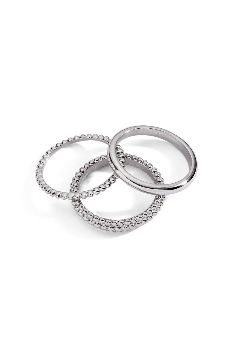 Alex and Ani Textured Stacking Ring Set of 3, Alternate, color, Silver