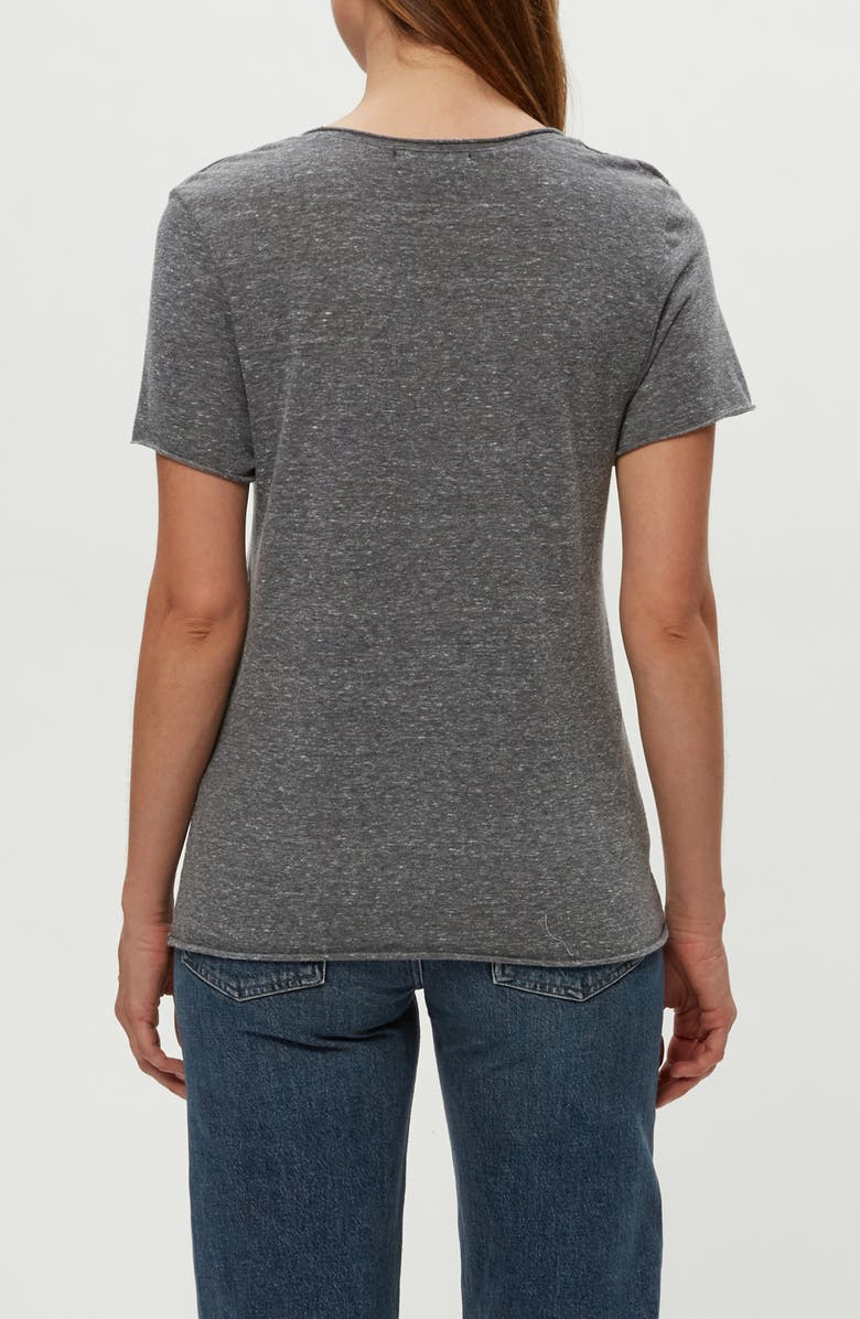 Michael Stars Vera Roll Edge V-Neck T-Shirt, Alternate, color, Charcoal
