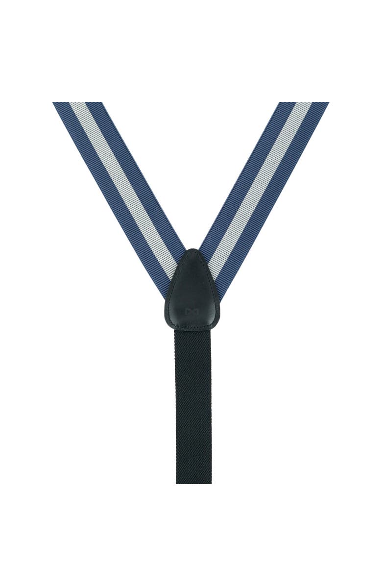 Trafalgar Oliver Stripe 35mm Convertible Suspenders, Alternate, color, Blue / Grey