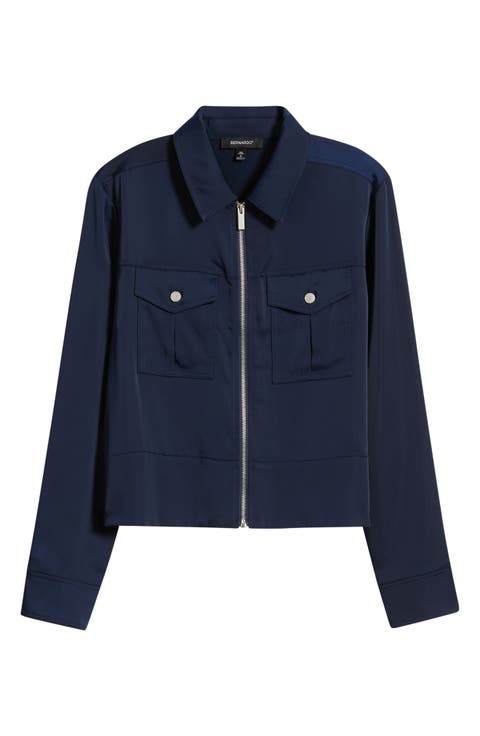 Satin Zip Up Jacket