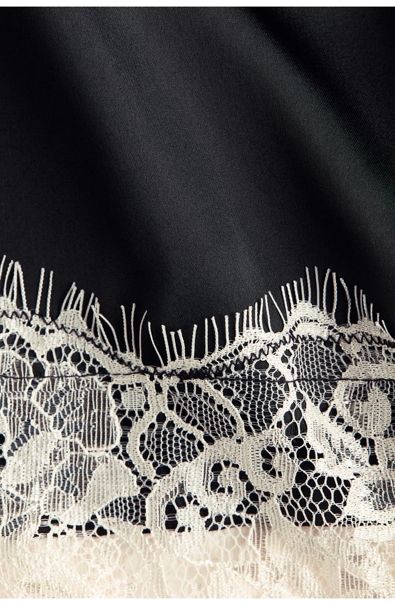 H&M Lace-trimmed Skirt, Alternate, color, Black