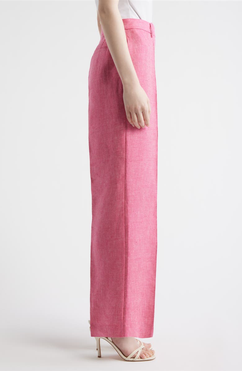 Elie Tahari The Kenna Wide Leg Linen Pants, Alternate, color, Plum Rose
