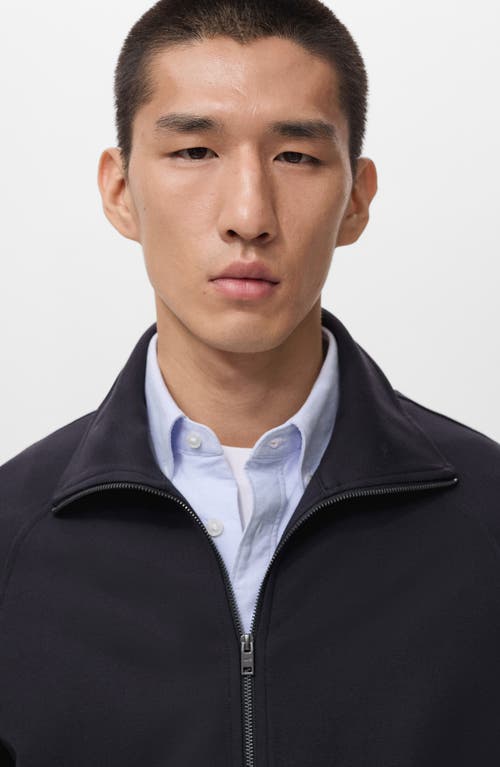 Mango Regular Fit Zip-up Sweatshirt In Blue