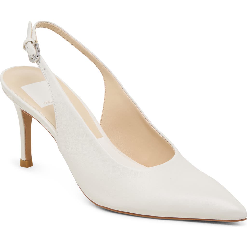 Dolce Vita Elasi Pointed Toe Slingback Pump In White