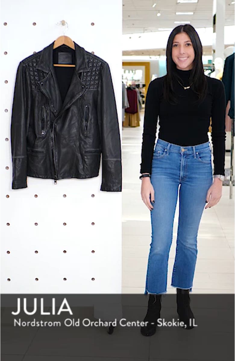 Cargo Biker Slim Fit Leather Jacket, sales video thumbnail