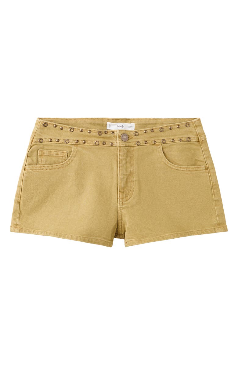 MANGO TEEN Studded Low Rise Mini Shorts, Alternate, color, 