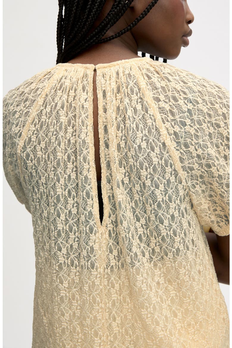 Semisheer Stretch Lace Top, Alternate, color, ALMOND