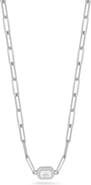 GLAZE JEWELRY Sterling Silver Cubic Zirconia Paper Clip Necklace