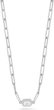 GLAZE JEWELRY Sterling Silver Cubic Zirconia Paper Clip Necklace