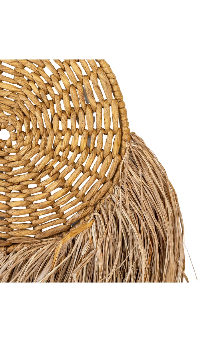 Foreside Home and Garden Round Hanging Accent Brown Seagrass Rope & Jute, Alternate, color, Brown