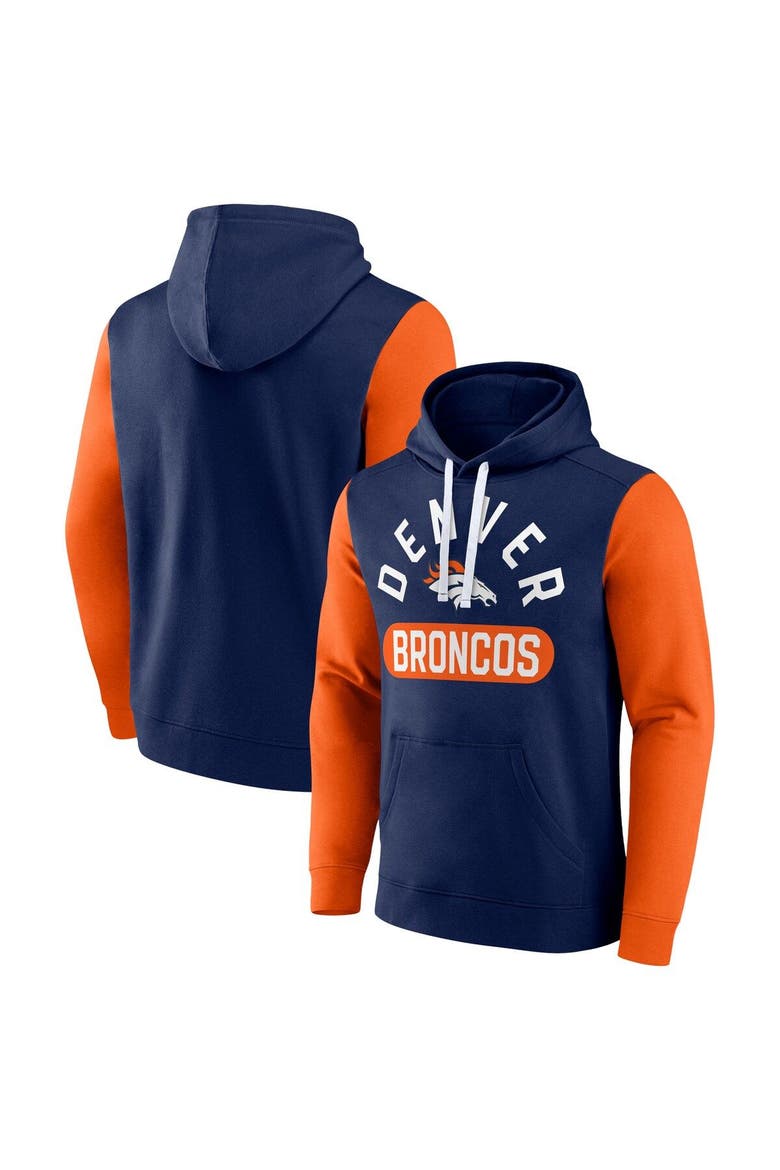 Men's Fanatics Branded Navy Denver Broncos Extra Point Pullover Hoodie, Main, color, Navy