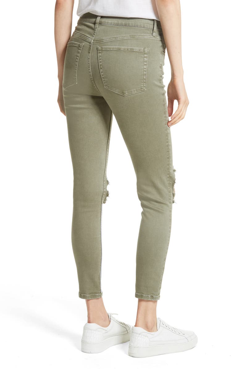 Free People We the Free by Free People High Rise Busted Knee Skinny Jeans, Alternate, color,