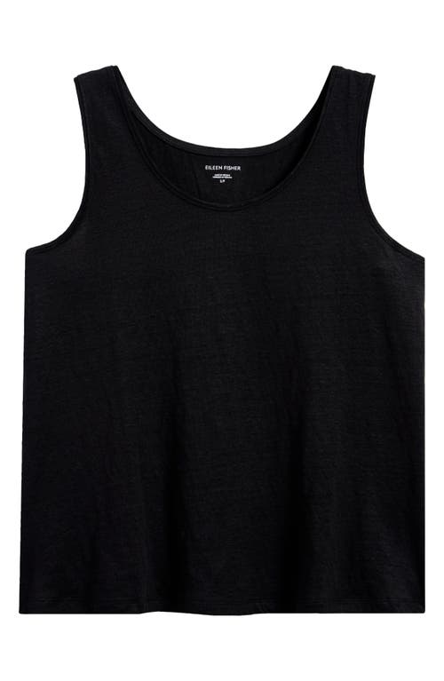 Eileen Fisher Linen Jersey Tank Top In Black