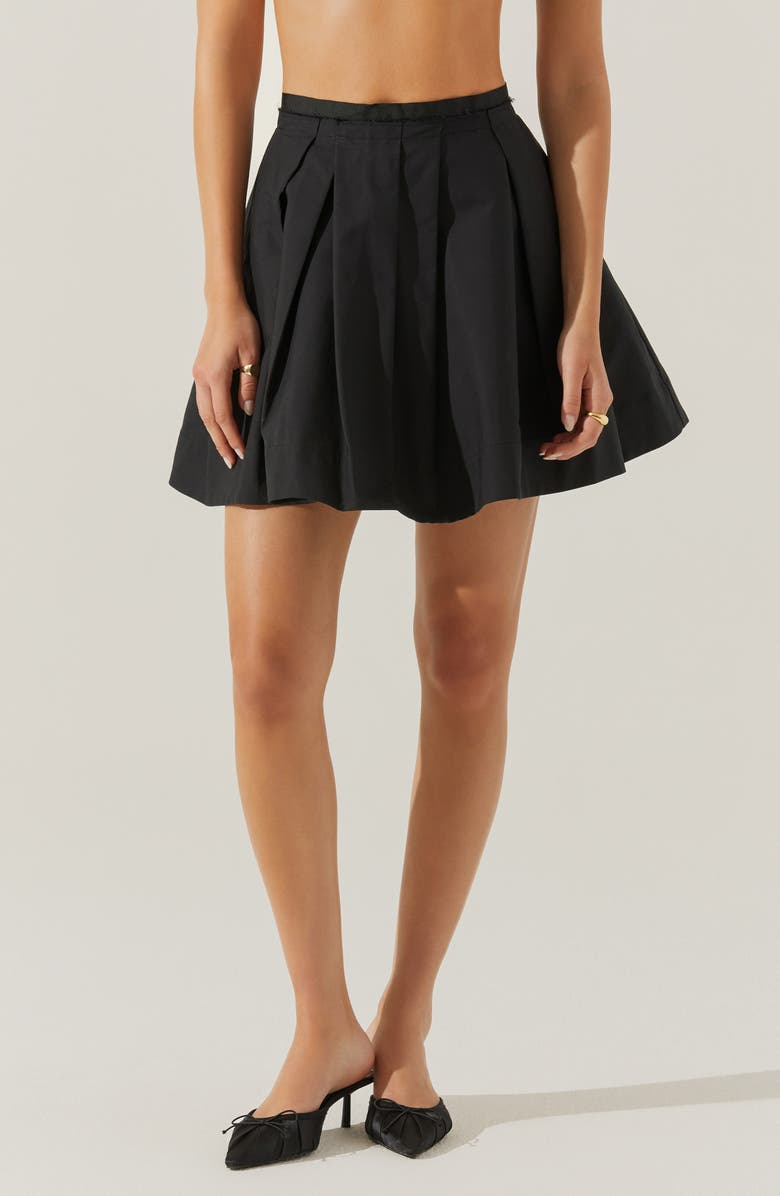 ASTR the Label Antheia Cotton Skater Skirt, Main, color, Black