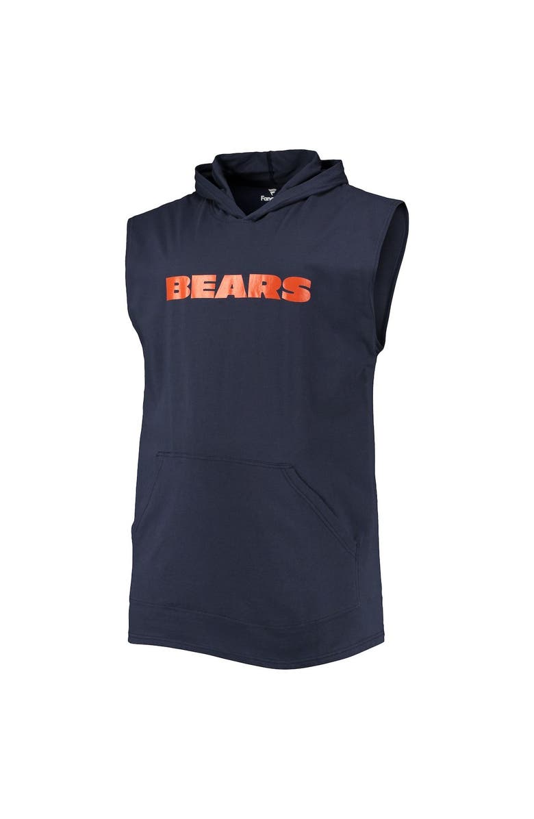 PROFILE Men's Navy Chicago Bears Big & Tall Muscle Sleeveless Pullover Hoodie, Alternate, color, 