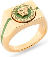 Versace Men's Enamel Medusa Signet Ring