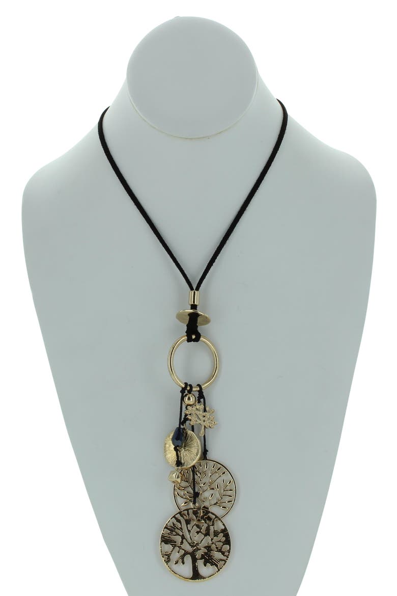 Juliska Tree Of Life Pendant Necklace, Main, color, GOLD-BLACK