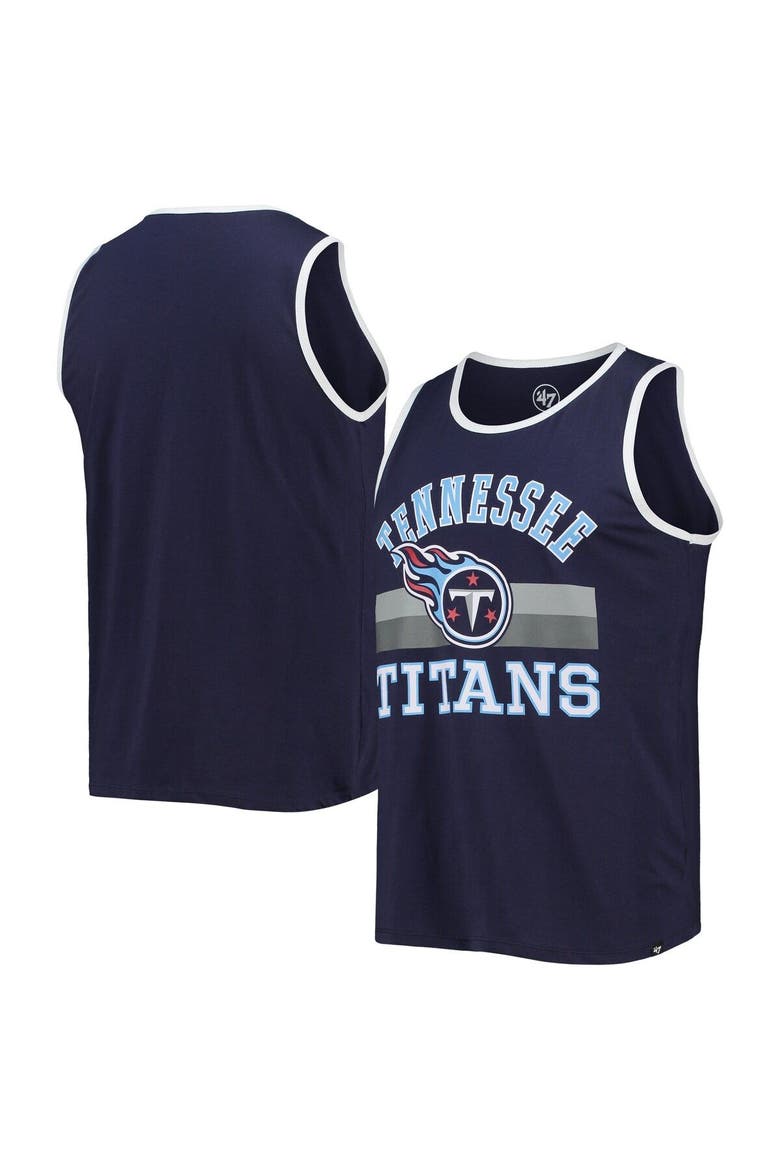 Men's '47 Navy Tennessee Titans Edge Super Rival Tank Top, Main, color, Navy