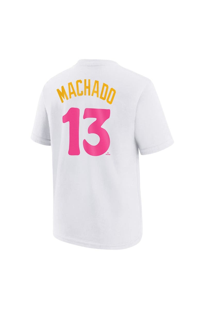 Nike Youth Nike Manny Machado White San Diego Padres Fuse City Connect Name & Number T-Shirt, Alternate, color, 