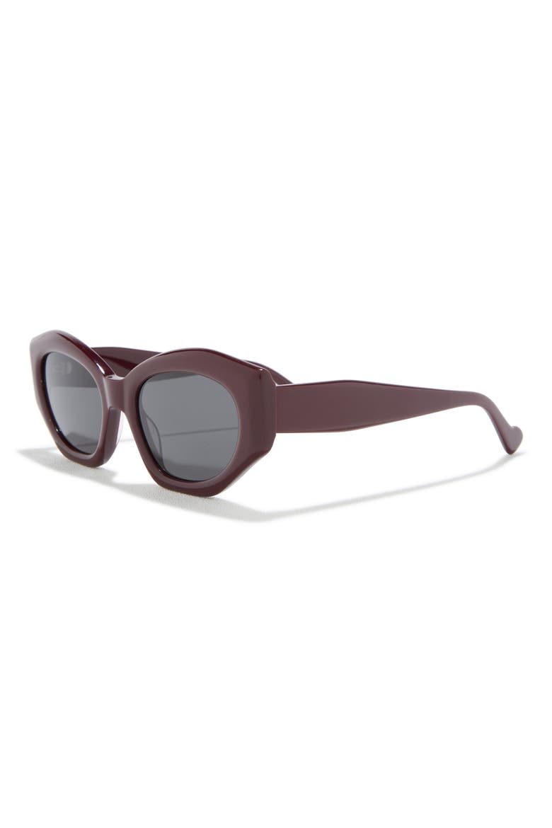 Margot 50mm Polarized Angular Sunglasses, Alternate, color, RED