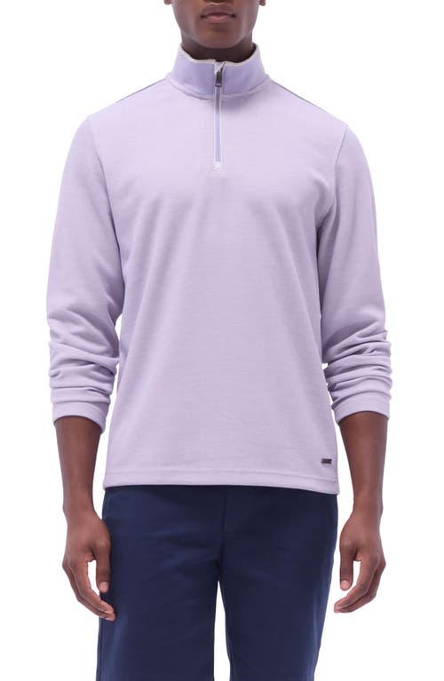 Bugatchi Quarter Zip Performance Pullover In Lilac