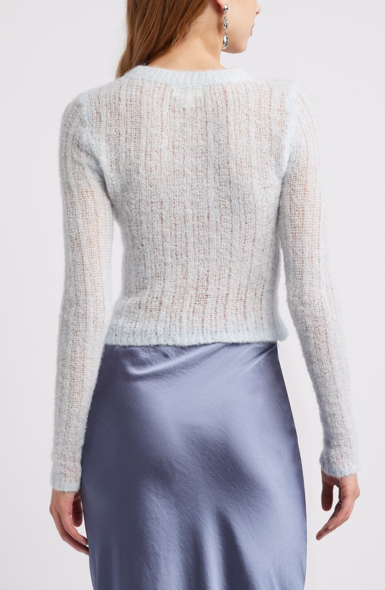 Open Edit Open Knit Fitted Sweater, Alternate, color, Blue Air