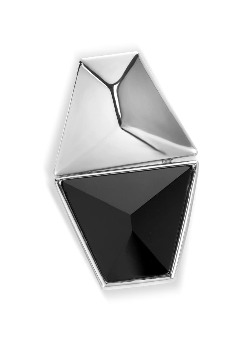 Echo Earrings, Alternate, color, Black & Silver
