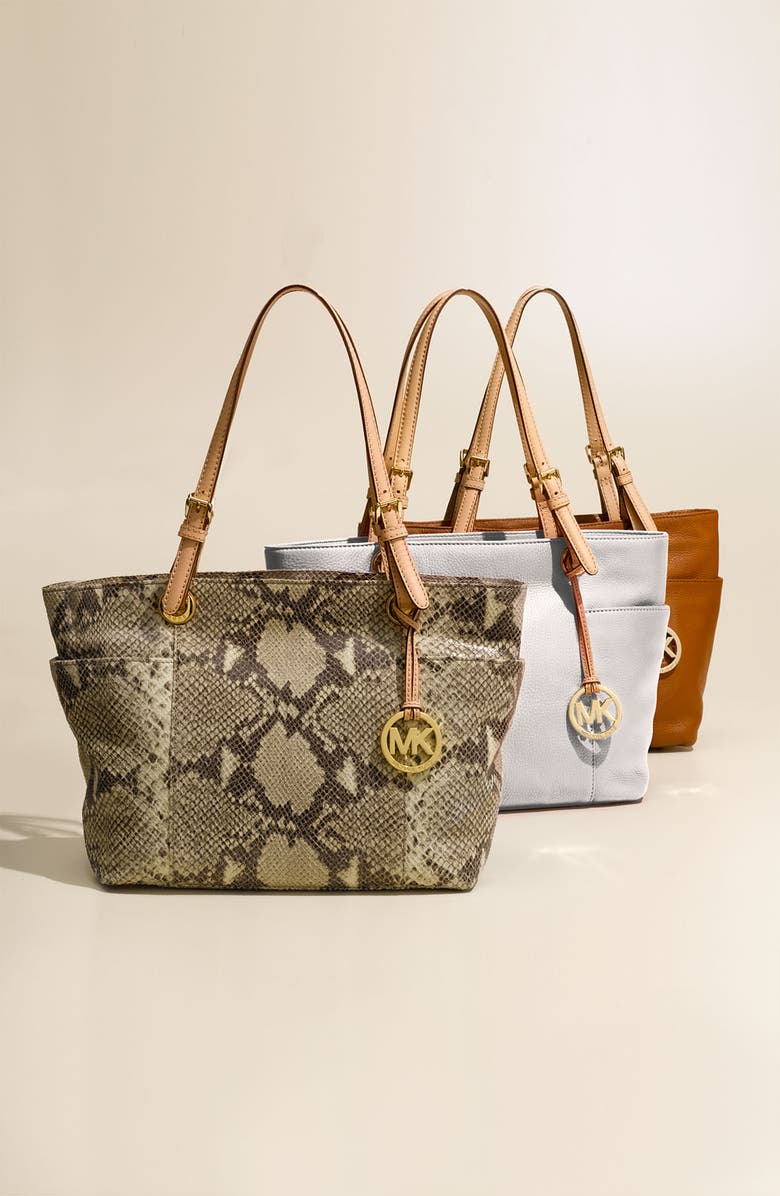 MICHAEL Michael Kors 'Jet Set' Python Embossed Tote, Alternate, color,