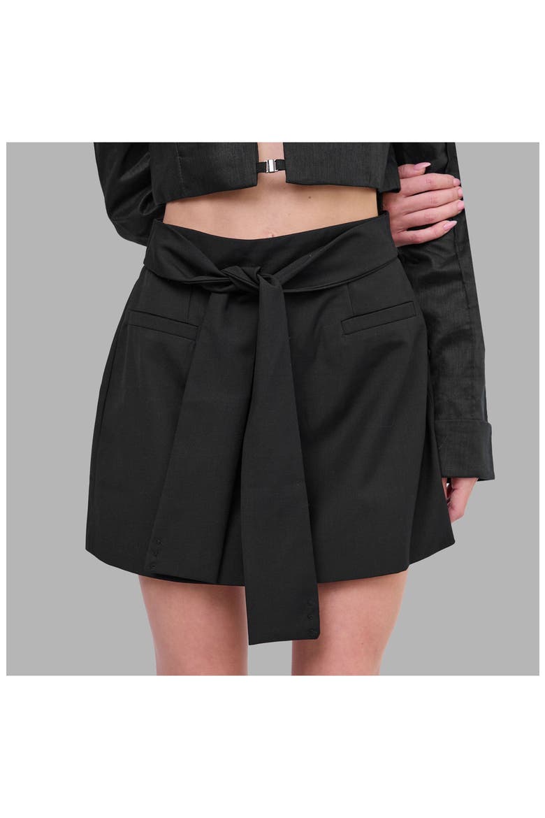 Blvck Signature Tie-Front Skirt, Alternate, color, Black
