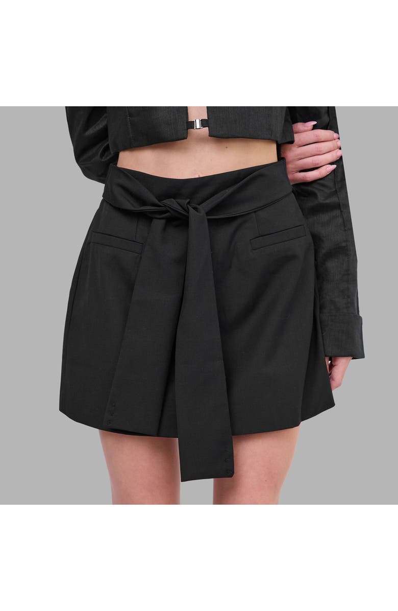 Blvck Paris Blvck Signature Tie-Front Skirt, Alternate, color, Black
