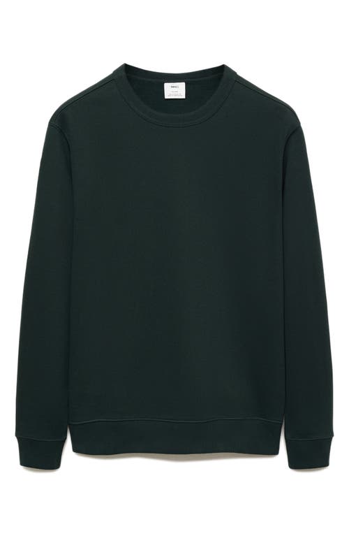 Mango Regular Fit Cotton Blend Sweatshirt In Green
