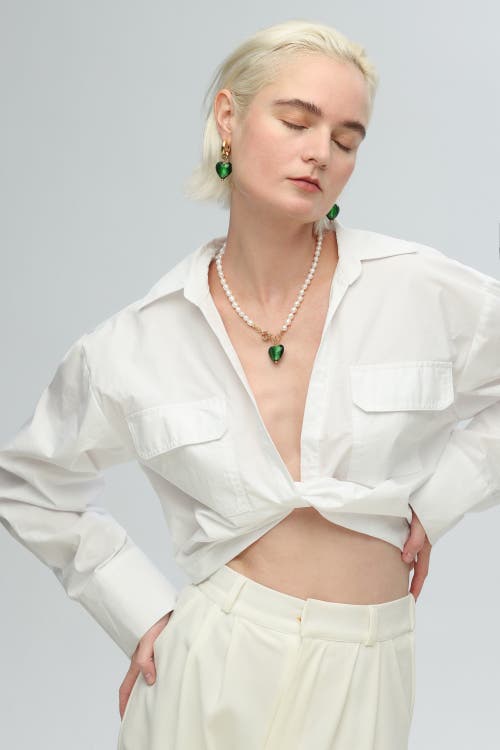 Classicharms Esmée Glaze Heart Dangle Earrings In Green