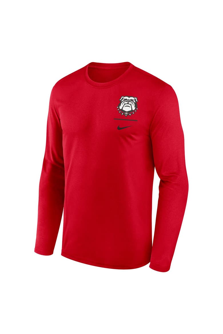 Men's Nike Red Georgia Bulldogs Alternate Logo Lockup Legend Performance Long Sleeve T-Shirt, Alternate, color, Red