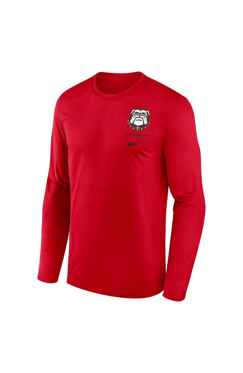 Nike Men's Nike Red Georgia Bulldogs Alternate Logo Lockup Legend Performance Long Sleeve T-Shirt, Alternate, color, Red