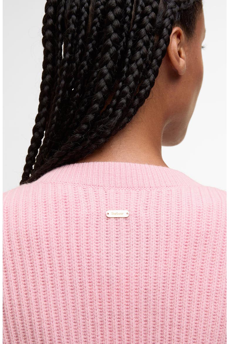 Elina Cable Stitch Wool & Cashmere Cardigan, Alternate, color, CHERRY BLOSSOM