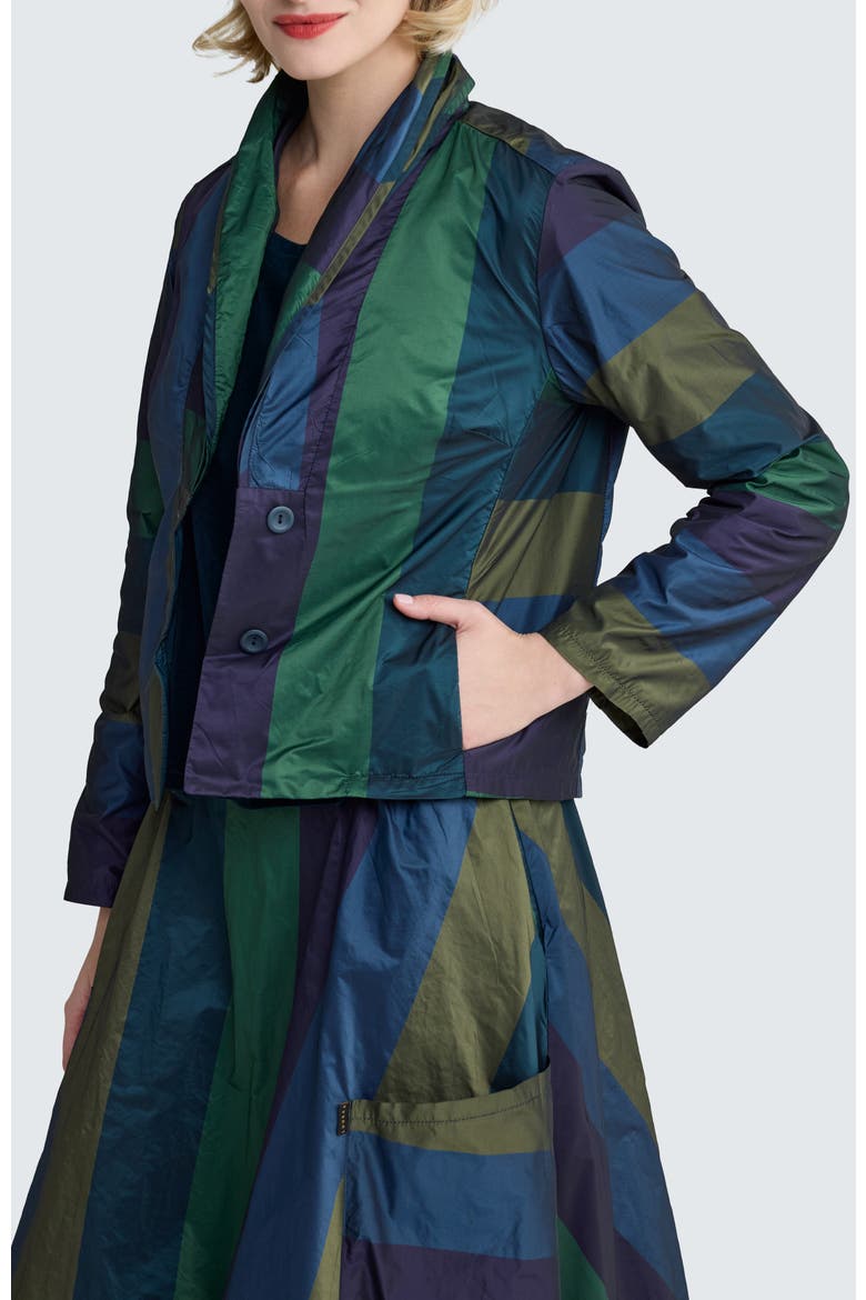 Litia Striped Jacket, Alternate, color, Oasis Blue