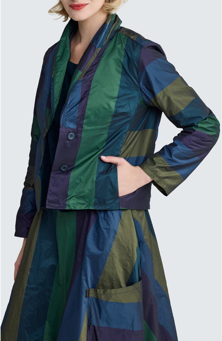 LUUKAA Litia Striped Jacket, Alternate, color, Oasis Blue