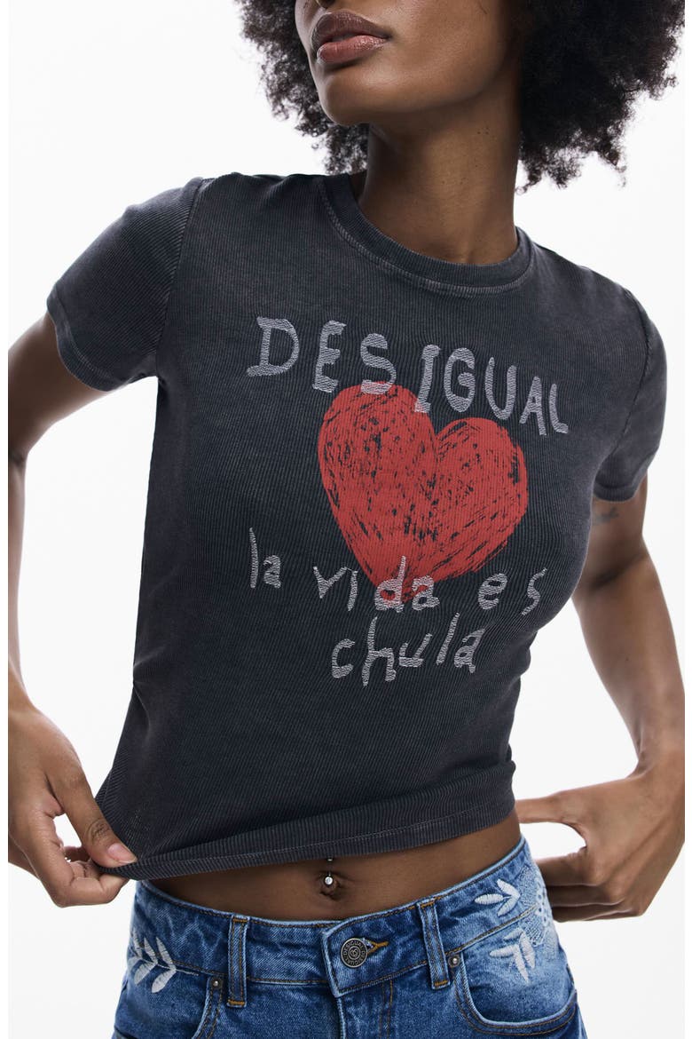 Heart Cotton Graphic T-Shirt, Alternate, color, ANTHRACITE GRAY