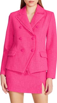 Steve Madden Naomi Double Breasted Tweed Blazer
