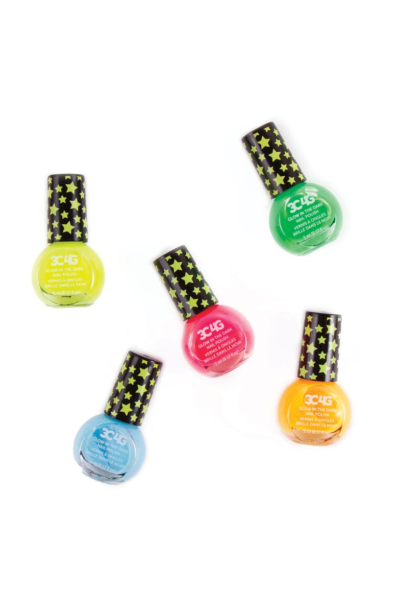 Three Cheers For Girls 3C4G Glow In The Dark Nail Polish Set 5 Bottles, Alternate, color, Multicolored