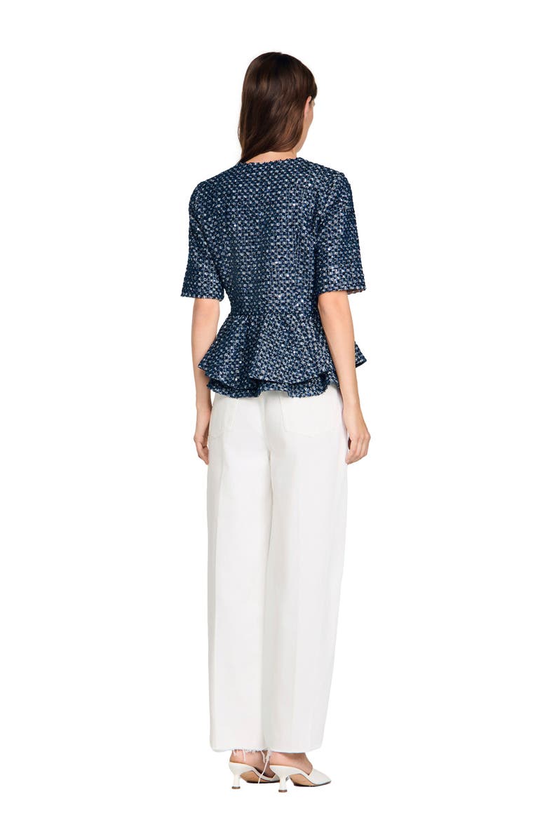 SANDRO Sequinned jacket, Alternate, color, Navy Blue