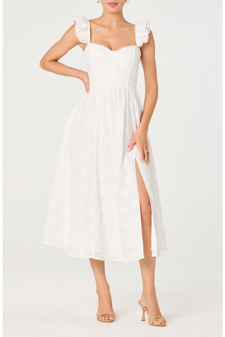 Wedelia Floral Eyelet A-Line Dress, Main, color, WHITE